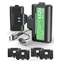 Rechargeable Xbox Controller Battery Pack, Fast Charging 2x4320mWh For Xbox Series X/S/Xbox One/Elite-Charge and Play, Charging Accessories Kit for 5FT USB Type-C Cable with Adapter, 4 Battery Covers