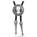 RechicGu Vintage Western Cowboy Cowgirl Bolo Tie Necktie Texas Longhorn Buffalo Steer Cow Skull Leather Rodeo