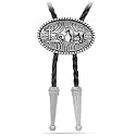RechicGu Vintage Western Cowboy Cowgirl Bolo Tie Necktie Texas Longhorn Buffalo Steer Cow Skull Leather Rodeo