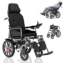 Reclining Electric Wheelchair for Adults with High Backrest & Leg Rests