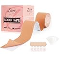 RECLUSE Boob Tape with 10pcs Nipple Cover & 36pcs Fashion Tape Double Sided Body Tape Adhesive Strapless Bra & Heavy Breast Support - Boobs Tape for Women Clothes - Waterproof Tape