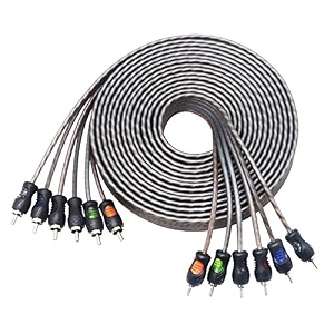 recoil rci617 9999 oxygen free copper 17ft 6-channel rca audio cable twisted pair with noise reduction
