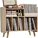 Record Player Stand, Large Record Player Table Cabinet (Walnut)
