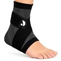 RecoverX Youth Heel &amp; Ankle Sleeve for Kids, Sever's Disease, Heel Pain Relief &amp; Growth Plate Support, Compression Brace for Soccer, Basketball &amp; Running - Black (Large) - 1 Sleeve