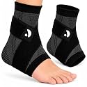 RecoverX Youth Heel &amp; Ankle Sleeve for Kids, Sever's Disease, Heel Pain Relief &amp; Growth Plate Support, Compression Brace for Soccer, Basketball &amp; Running - Black (Small) - 2 Sleeves