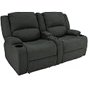 RecPro Charles Powered 64" RV Wall Hugger Reclining Loveseat Fossil