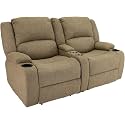 RecPro Charles Powered 64" RV Wall Hugger Reclining Loveseat Oatmeal