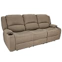 RecPro Charles Triple Powered 80" RV Wall Hugger Reclining Loveseat Oatmeal
