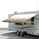 RecPro RV Awning Fabric Replacement | Universal Fit | 8-22ft Sizes | Heat Sealed Vinyl (9' - Actual Width 8' 1", Tan/Camel Fade)