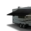 RecPro RV Awning Fabric Replacement | Universal Fit | 8-22ft Sizes | Heat Sealed Vinyl (13' - Actual Width 12' 1", Solid Black)