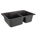 RecPro RV Sink | 25 x 19" Composite Sink | White or Granite Dark Gray | Hydrophobic Coating | Double Basin (Dark Gray Granite)