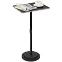 Rectangle End Table, Height Adjustable Metal Plant Stand, Brown