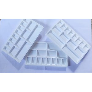 rectangle shape colour mixing palette white small - pack of 5