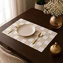 Rectangle Table Mat for Center Table, Ivory &amp; Champagne Gold