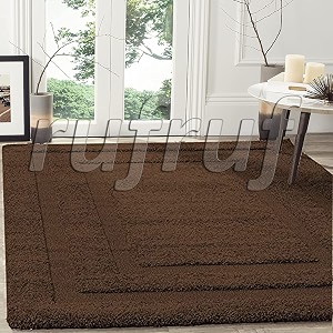 Rectangular Box Round Shaggy Carpet for Living