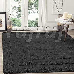 Rectangular Box Round Shaggy Carpet for Living