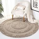 Rectangular Box Round Shaggy Carpet for Living