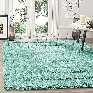 Rectangular Box Square Shaggy Carpet for Living