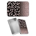Rectangular Metal Tin Box with Removable Lid, Leopard Glitter Decorative Printed Metal Storage Container for Sweets Jewelry Tea Candies Cakes 7 x 4.33 x 2.17 inch– Single Pack