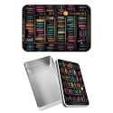Rectangular Metal Tin Box with Removable Lid, Library Decorative Printed Metal Storage Container for Jewelry Pen Eraser Pill Candy Craft 4.9 x 3.54 x 1.57 inch– Single Pack