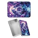 Rectangular Metal Tin Box with Removable Lid, Purple Wolfs Decorative Printed Metal Storage Container for Jewelry Pen Eraser Pill Candy Craft 4.9 x 3.54 x 1.57 inch– Single Pack