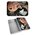 Rectangular Metal Tin Box with Removable Lid, Yin-yang Fox Decorative Printed Metal Storage Container for Cards, Diaries, Home Organization 4.53 x 3.35 x 0.86 inch– Single Pack