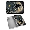 Rectangular Metal Tin Box with Removable Lid, Black Cat Moons Decorative Printed Metal Storage Container for Cards, Diaries, Home Organization 4.53 x 3.35 x 0.86 inch– Single Pack