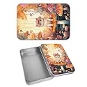 Rectangular Metal Tin Box with Removable Lid, Cat Mushroom Decorative Printed Metal Storage Container for Cards, Diaries, Home Organization 4.53 x 3.35 x 0.86 inch– Single Pack