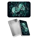 Rectangular Metal Tin Box with Removable Lid, Dark Skull Decorative Printed Metal Storage Container for Sweets Jewelry Tea Candies Cakes 7 x 4.33 x 2.17 inch– Single Pack