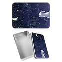 Rectangular Metal Tin Box with Removable Lid, Rabbit Moon Decorative Printed Metal Storage Container for Sweets Jewelry Tea Candies Cakes 7 x 4.33 x 2.17 inch– Single Pack