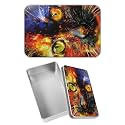 Rectangular Metal Tin Box with Removable Lid, Watercolor Cat Decorative Printed Metal Storage Container for Jewelry Pen Eraser Pill Candy Craft 4.9 x 3.54 x 1.57 inch– Single Pack