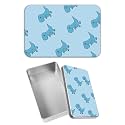Rectangular Metal Tin Box with Removable Lid, Cute Dinosaur Decorative Printed Metal Storage Container for Jewelry Pen Eraser Pill Candy Craft 4.9 x 3.54 x 1.57 inch– Single Pack