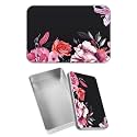 Rectangular Metal Tin Box with Removable Lid, Beauty Flowers Decorative Printed Metal Storage Container for Jewelry Pen Eraser Pill Candy Craft 4.9 x 3.54 x 1.57 inch– Single Pack