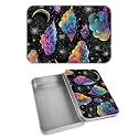 Rectangular Metal Tin Box with Removable Lid, Color Cloud Sky Decorative Printed Metal Storage Container for Cash Ticket Credit Card Check 3.46 x 2.36 x 0.7 inch– Single Pack