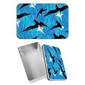 Rectangular Metal Tin Box with Removable Lid, Seagulls Decorative Printed Metal Storage Container for Sweets Jewelry Tea Candies Cakes 7 x 4.33 x 2.17 inch– Single Pack