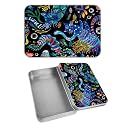 Rectangular Metal Tin Box with Removable Lid, Demonic Cat Decorative Printed Metal Storage Container for Cards, Diaries, Home Organization 4.53 x 3.35 x 0.86 inch– Single Pack