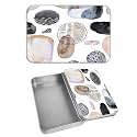 Rectangular Metal Tin Box with Removable Lid, Minimalist Modern Paintings Decorative Printed Metal Storage Container for Cards, Diaries, Home Organization 4.53 x 3.35 x 0.86 inch– Single Pack