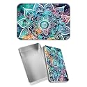 Rectangular Metal Tin Box with Removable Lid, Mandala Galaxy Decorative Printed Metal Storage Container for Sweets Jewelry Tea Candies Cakes 7 x 4.33 x 2.17 inch– Single Pack