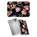 Rectangular Metal Tin Box with Removable Lid, Pink Sakuras Decorative Printed Metal Storage Container for Sweets Jewelry Tea Candies Cakes 7 x 4.33 x 2.17 inch– Single Pack