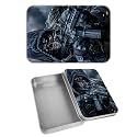 Rectangular Metal Tin Box with Removable Lid, Ghost Warrior Decorative Printed Metal Storage Container for Cards, Diaries, Home Organization 4.53 x 3.35 x 0.86 inch– Single Pack