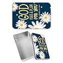 Rectangular Metal Tin Box with Removable Lid, Bible Jeremiah 29:11 Daisy Decorative Printed Metal Storage Container for Jewelry Pen Eraser Pill Candy Craft 4.9 x 3.54 x 1.57 inch– Single Pack