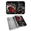 Rectangular Metal Tin Box with Removable Lid, Japanese Koi Fish Decorative Printed Metal Storage Container for Cash Ticket Credit Card Check 3.46 x 2.36 x 0.7 inch– Single Pack