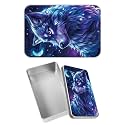Rectangular Metal Tin Box with Removable Lid, Star Wolf Decorative Printed Metal Storage Container for Sweets Jewelry Tea Candies Cakes 7 x 4.33 x 2.17 inch– Single Pack
