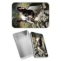 Rectangular Metal Tin Box with Removable Lid, Bulldog Daisy Decorative Printed Metal Storage Container for Jewelry Pen Eraser Pill Candy Craft 4.9 x 3.54 x 1.57 inch– Single Pack