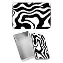 Rectangular Metal Tin Box with Removable Lid, Retro Abstract Decorative Printed Metal Storage Container for Jewelry Pen Eraser Pill Candy Craft 4.9 x 3.54 x 1.57 inch– Single Pack