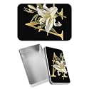 Rectangular Metal Tin Box with Removable Lid, Letter A Decorative Printed Metal Storage Container for Sweets Jewelry Tea Candies Cakes 7 x 4.33 x 2.17 inch– Single Pack