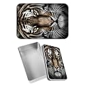 Rectangular Metal Tin Box with Removable Lid, Tiger Decorative Printed Metal Storage Container for Sweets Jewelry Tea Candies Cakes 7 x 4.33 x 2.17 inch– Single Pack