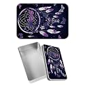Rectangular Metal Tin Box with Removable Lid, Purple Dream Decorative Printed Metal Storage Container for Sweets Jewelry Tea Candies Cakes 7 x 4.33 x 2.17 inch– Single Pack