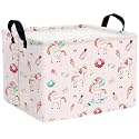 Rectangular Pink Unicorn Gifts Basket Cute Kids Storage Bin Baby Nursery Girl Princess Room Decor (Unicorn Doughnut)