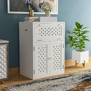 rectart solid wooden inverter battery cabinet  single battery box  wooden inverter battery cabinet  battery box  sheesham wood standard white